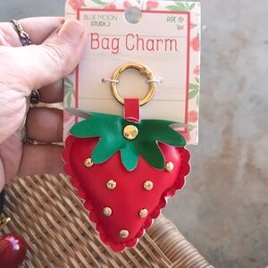 Blue Moon Studio Strawberry Bag Charm - Red & Green